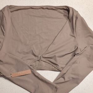 SKIMS Taupe Long Sleeve Wrap Top Recycled Swim